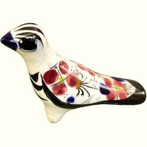 Beautiful Small Vintage Tonala Clay Bird- Made in Mexico - Hand Painted